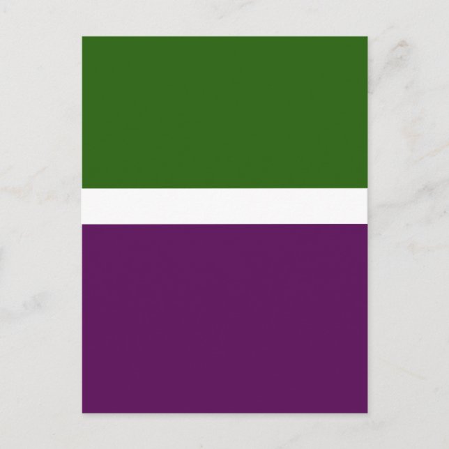 Grön Vit Lila Enfärgad Blockdesign  Vykort (Framsida)