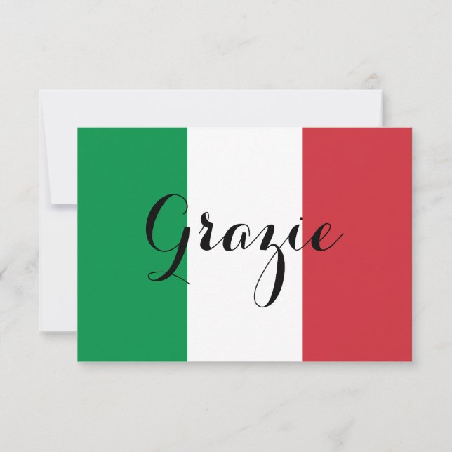 Grön Vit och Röd Italiensk Tack Kort (Framsida)