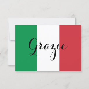 Grön Vit och Röd Italiensk Tack Kort