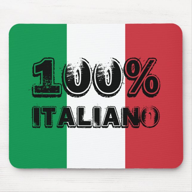 Grön Vit Och Röd Trikolore 100% Italiano Musmatta (Framsidan)