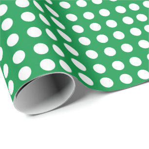 Grön Vit Prickig Baby Shower Födelsedag Presentpapper