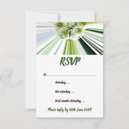 Grön Vit Randig Blommig RSVP Inbjudningar