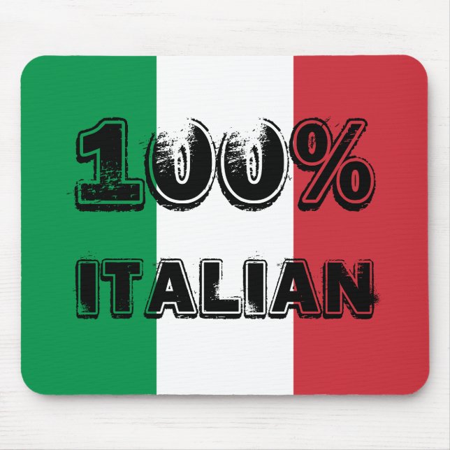 Grön Vit Röd Trikolore 100% Italiensk Musmatta (Framsidan)
