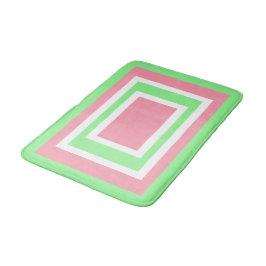 Grön Vit Rosa Geometrisk Badrumsmatta