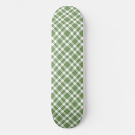 Grön vit rutig mönster mini skateboard bräda 18,5 cm