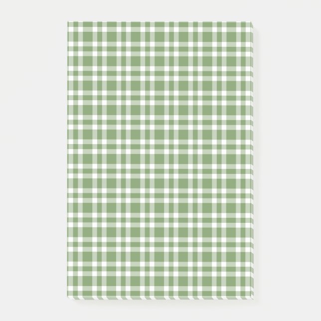 Grön-vit-rutigt mönster post-it block (Framsida)