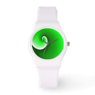 Grön Vit Spiralgradient Armbandsur