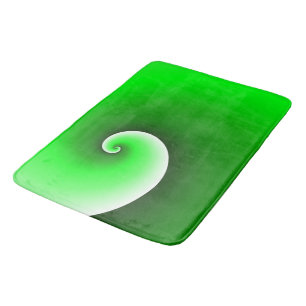 Grön Vit Spiralgradient Badrumsmatta