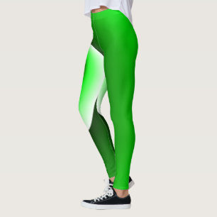 Grön Vit Spiralgradient Leggings