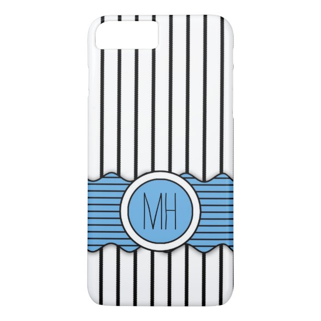 Grön Vit Svart Randigt Mönster Case-Mate iPhone Skal (Baksida)