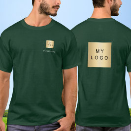 Grön vit teamnamn logotyp företag t shirt