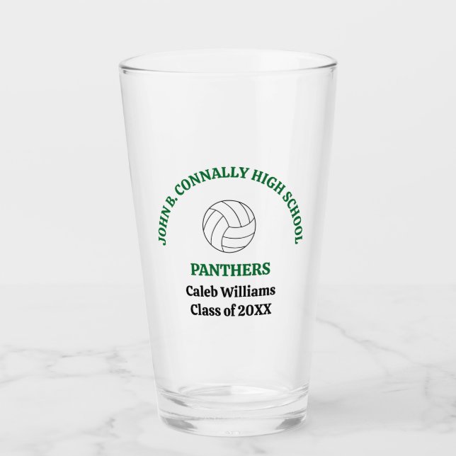 Grön volleybollspelare Personligt lag Glaskopp (Framsida)