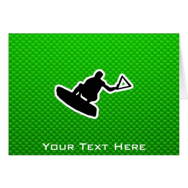 Grön Wakeboarder Hälsningskort (Framsidan Horizontal)