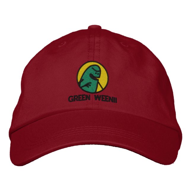 Grön Weenii-logomössa (lyx) Broderad Keps (Framsida)