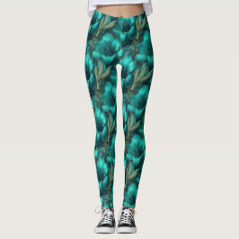 Grön Yoga Amaryllis Accent Bästa Vän Present Leggings