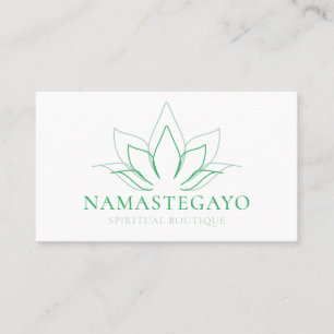 Grön Yoga Andlig Meditation Lotus Visitkort