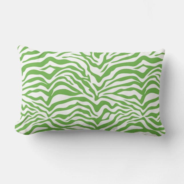Grön zebra tryck lumbarkudde (Framsida)
