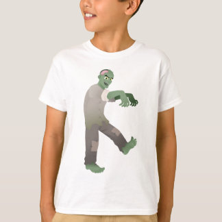 Grön Zombie som långsamt går med den främre ärmar T-shirt