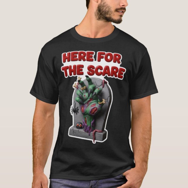 Grön zombiehand från gravsten t shirt (Framsida)