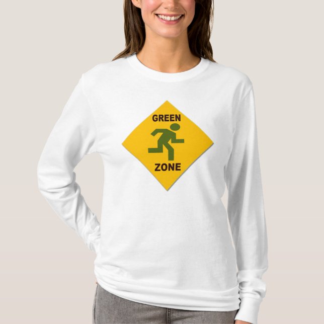 Grön Zon Damtröja Tee Shirt (Framsida)