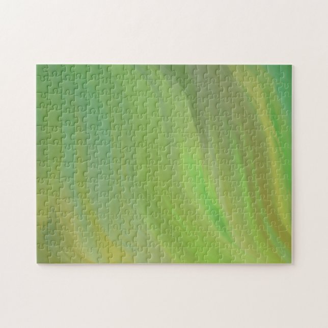 Gröna Abstrakt Penseldrag Gradient Ombre Pussel (Horisontell)