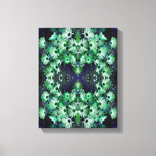 Gröna afrikanska tusensköna blommor konst canvastryck (Framsida)