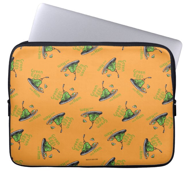 Gröna ägg och skinka-mönster laptop fodral (Framsidan)