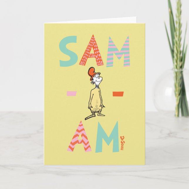 Gröna ägg och skinka | Sam-I-Am Kort (Framsida)