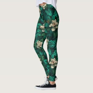 Gröna aktiva kläder för kvinnor Gardenias inspirer Leggings
