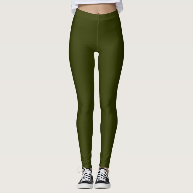 Gröna anpassade militärlegginningar leggings (Framsida)