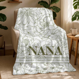 Gröna anpassade NANA-namn Fleecefilt