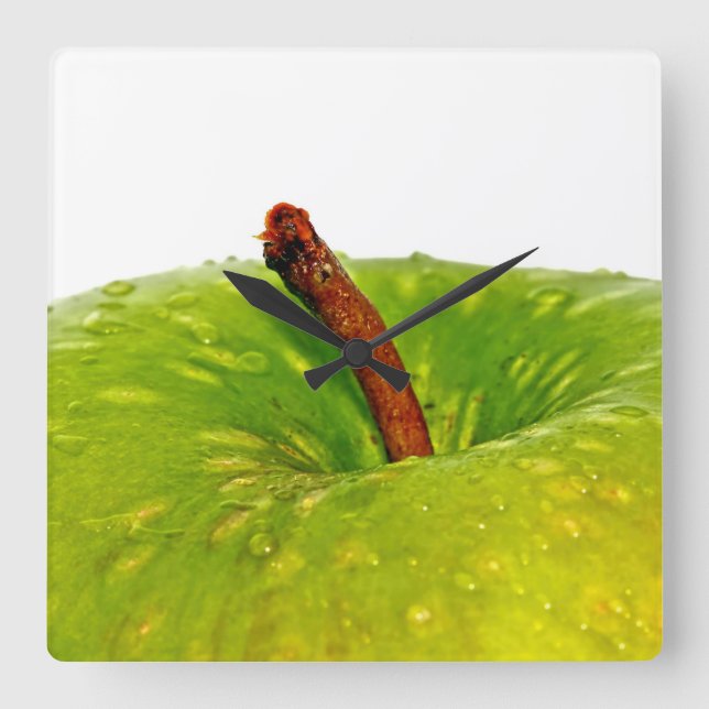 Gröna Apple Fyrkantig Klocka (Framsida)