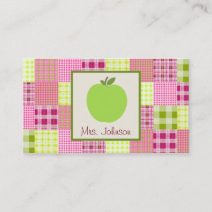 Gröna Apple & Madras inspirerad plädlärare Visitkort
