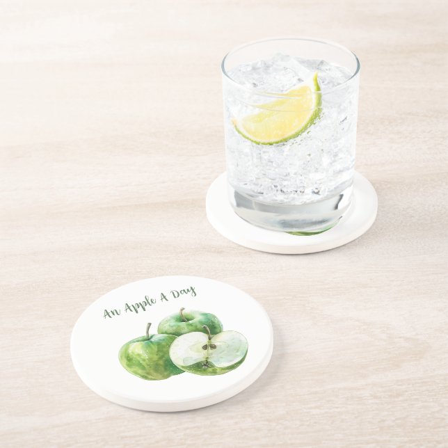 Gröna Äpplen Frukt Underlägg (Sidan)