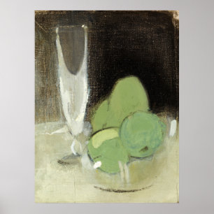 Gröna äpplen och champagneglas, H.Schjerfbeck Poster