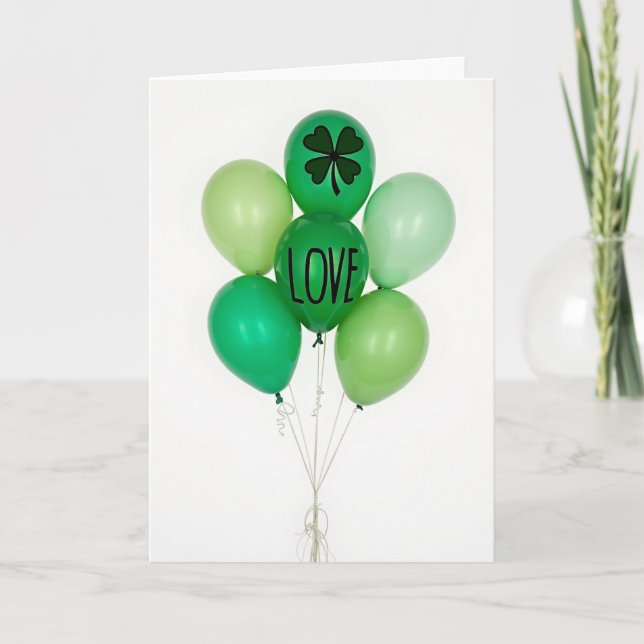 Gröna ballonger Kärlekskort Kort (Framsida)