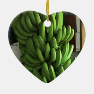 Gröna bananer julgransprydnad keramik