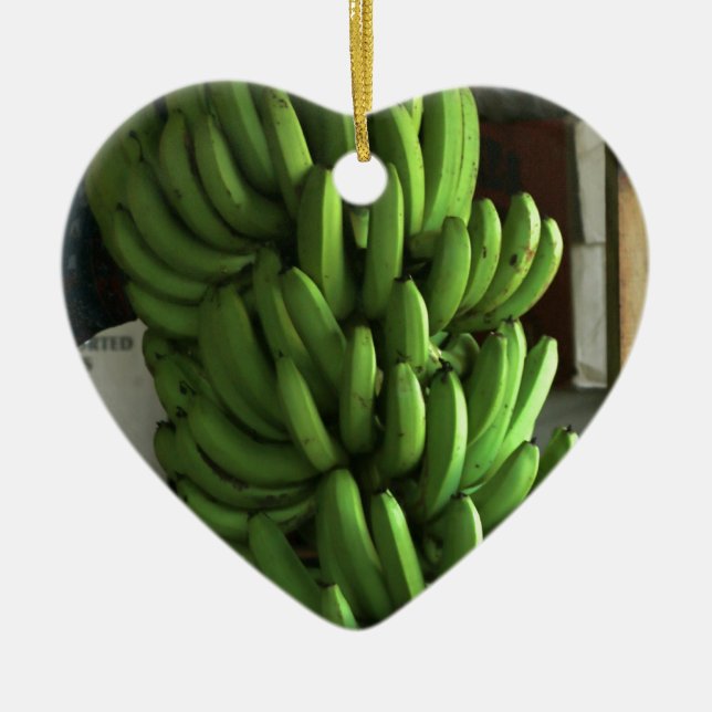 Gröna bananer julgransprydnad keramik (Framsidan)