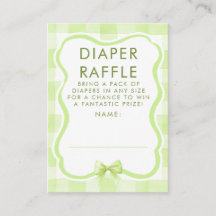 Gröna banderoll blöja lotteri baby shower biljette