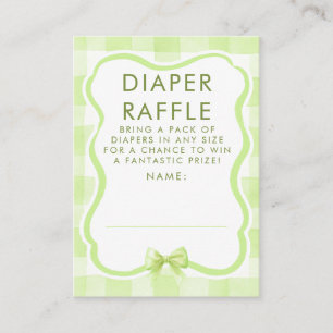 Gröna banderoll blöja lotteri baby shower biljette tilläggskort