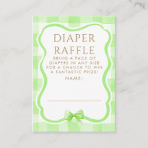 Gröna bandy Diaper Raffle Baby Shower Biljetter