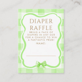 Gröna bandy Diaper Raffle Baby Shower Biljetter Tilläggskort