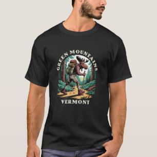 Gröna bergen Vermont VT Berg Hikingled T Shirt