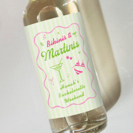 Gröna Bikinis & Martinis Sjungmöfest Vinetikett