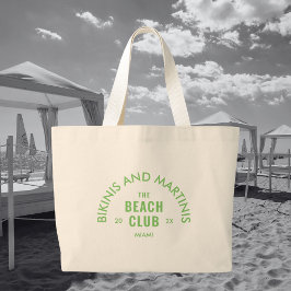 Gröna Bikinis Och Martinis Strandklubben Anpassad Jumbo Tygkasse