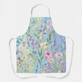 Gröna Blå Färgrika Blommor