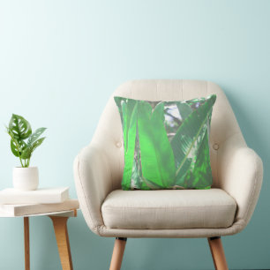 Gröna blad banantyp växtblad pastell kudde