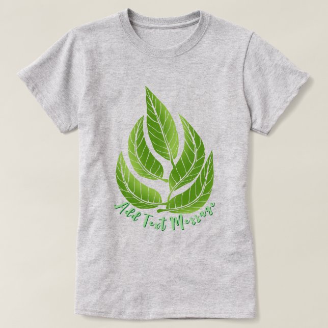 Gröna blad blad t shirt (Design framsida)