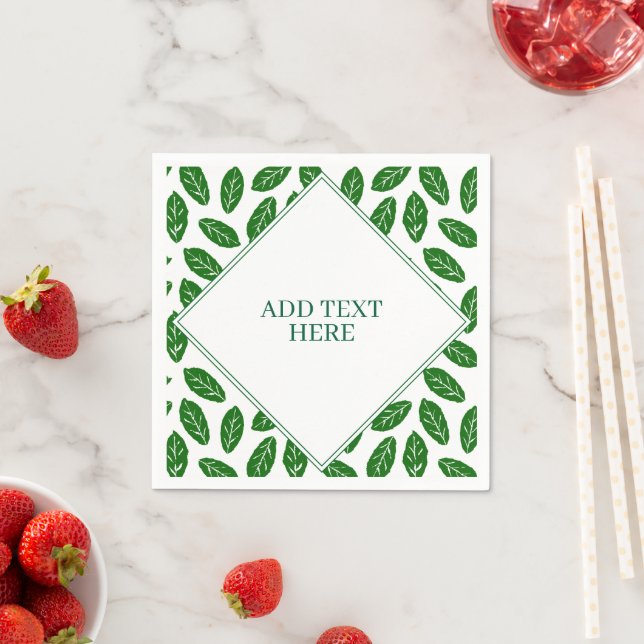 Gröna blad bladverk mönster pappersservett (Insitu)