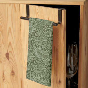 Gröna blad Blommig Vintage Abstrakt Bakgrund Kökshandduk